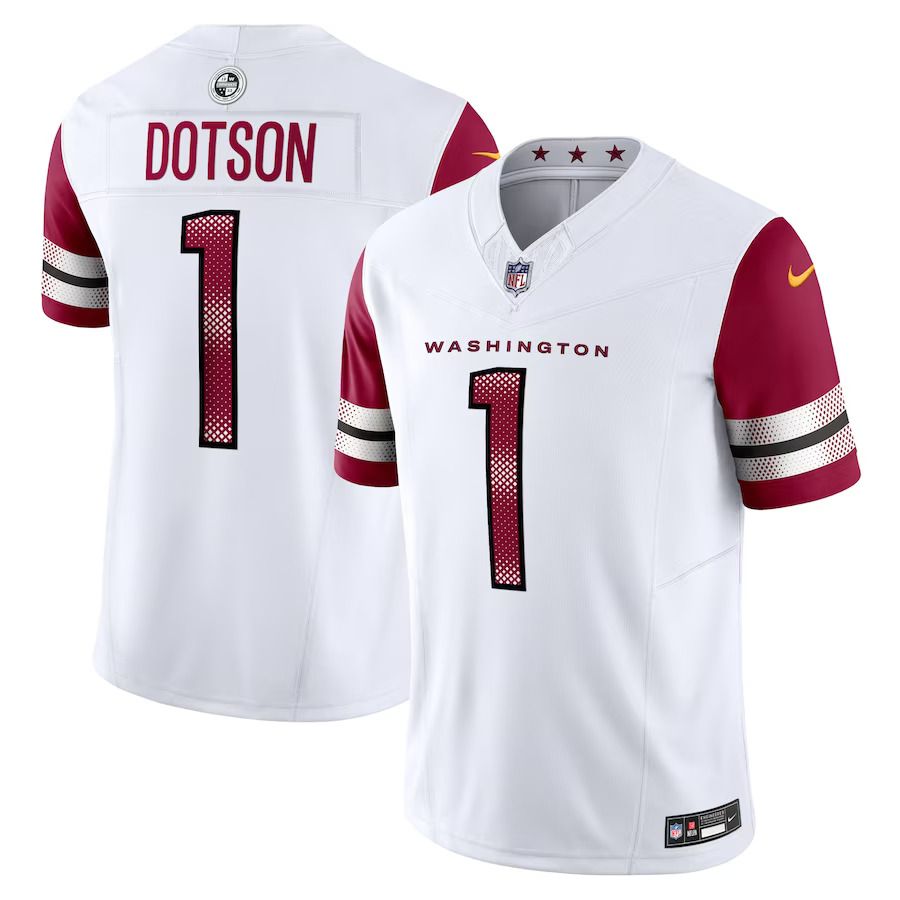 Men Washington Commanders #1 Jahan Dotson Nike White Vapor F.U.S.E. Limited NFL Jersey->washington redskins->NFL Jersey